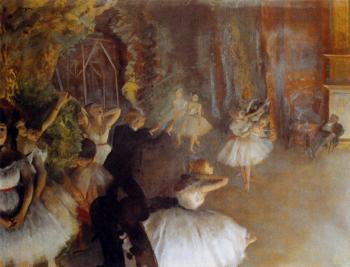Edgar Degas : The Rehearsal Of The Ballet Onstage